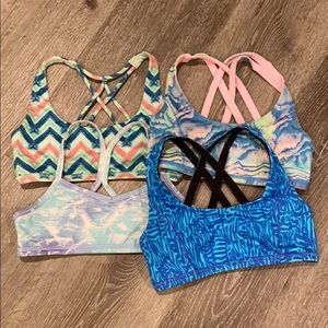 Bundle of Four Ivivva Girls Size 8 Sports Bras
